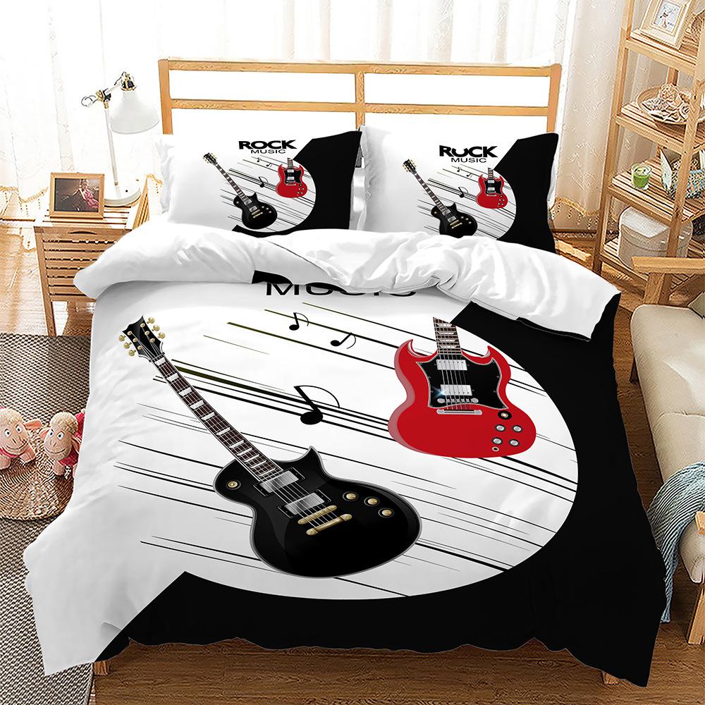 3D Музыкальный комплект постельного белья Музыкальный инструмент Пододеяльник и наволочка 2/3 шт. AU240 * 270 Полноразмерное украшение для дома
