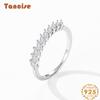 Tancise Classic 925 Sterling Silver Zircon Ring Ladies Jewelry Wedding Promise Party Gift
