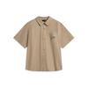 Weekend Youth Polo Collar Single-Breasted Printed Logo Short Sleeve Shirt Men Shirts Khaki ASHU459-4