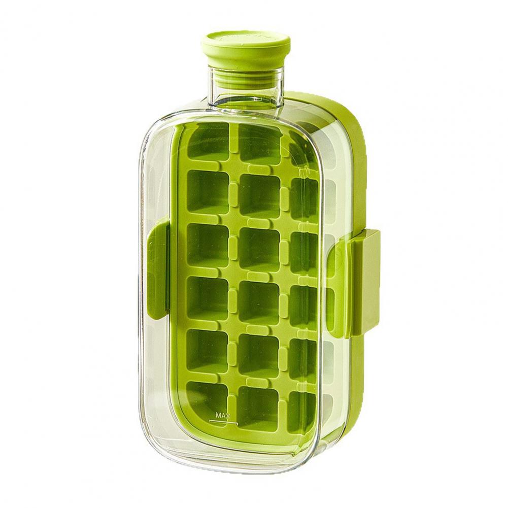 Leakproof Ice Tray 2-in-1 Ice Cube Mold Storage Cup Leakproof Silicone Ice Kettle with Pressing Mold Reusable Portable Water