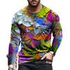 Floral Vintage Pattern 3D Print Summer Men's O-Neck T-shirt Casual Long Sleeve Oversized T Shirt Fashion Pullover Men Clothing