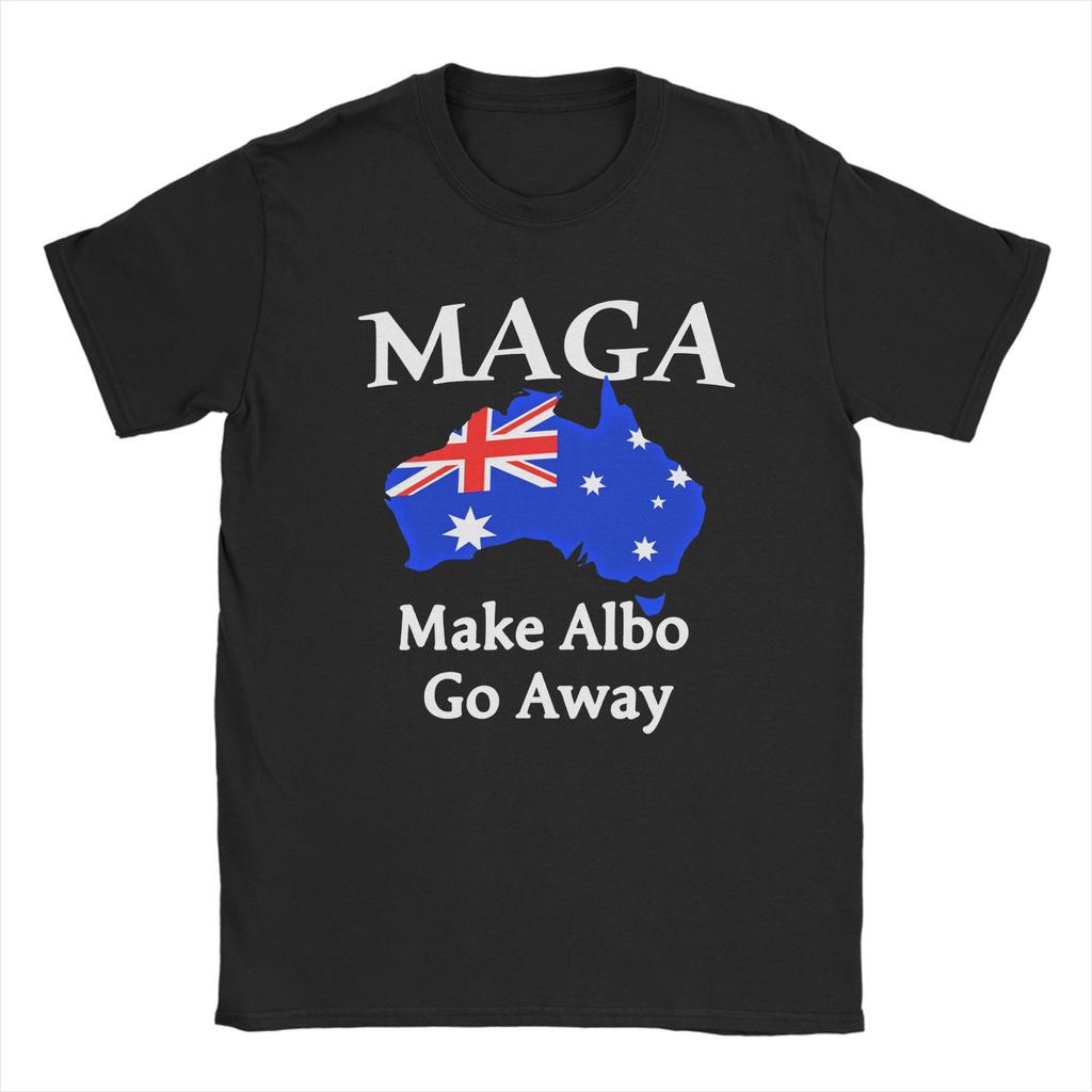 For Australia sake Make Albo Go Away Men T Shirt Novelty Tee Shirt Short Sleeve Crewneck T-Shirts Plus Size Clothing