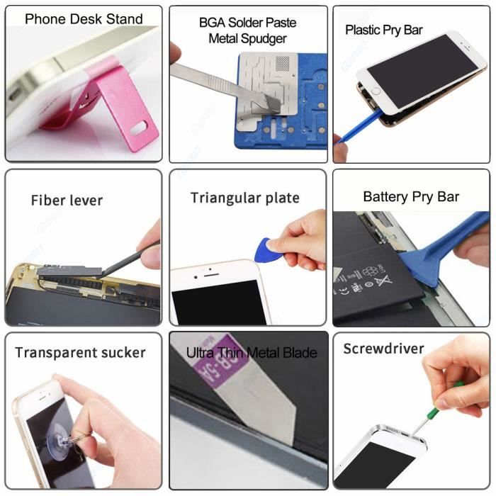 Kit d'outils de réparation 25 en 1 pour Macbook Air Pro tablette et téléphone portable AIHONTAI