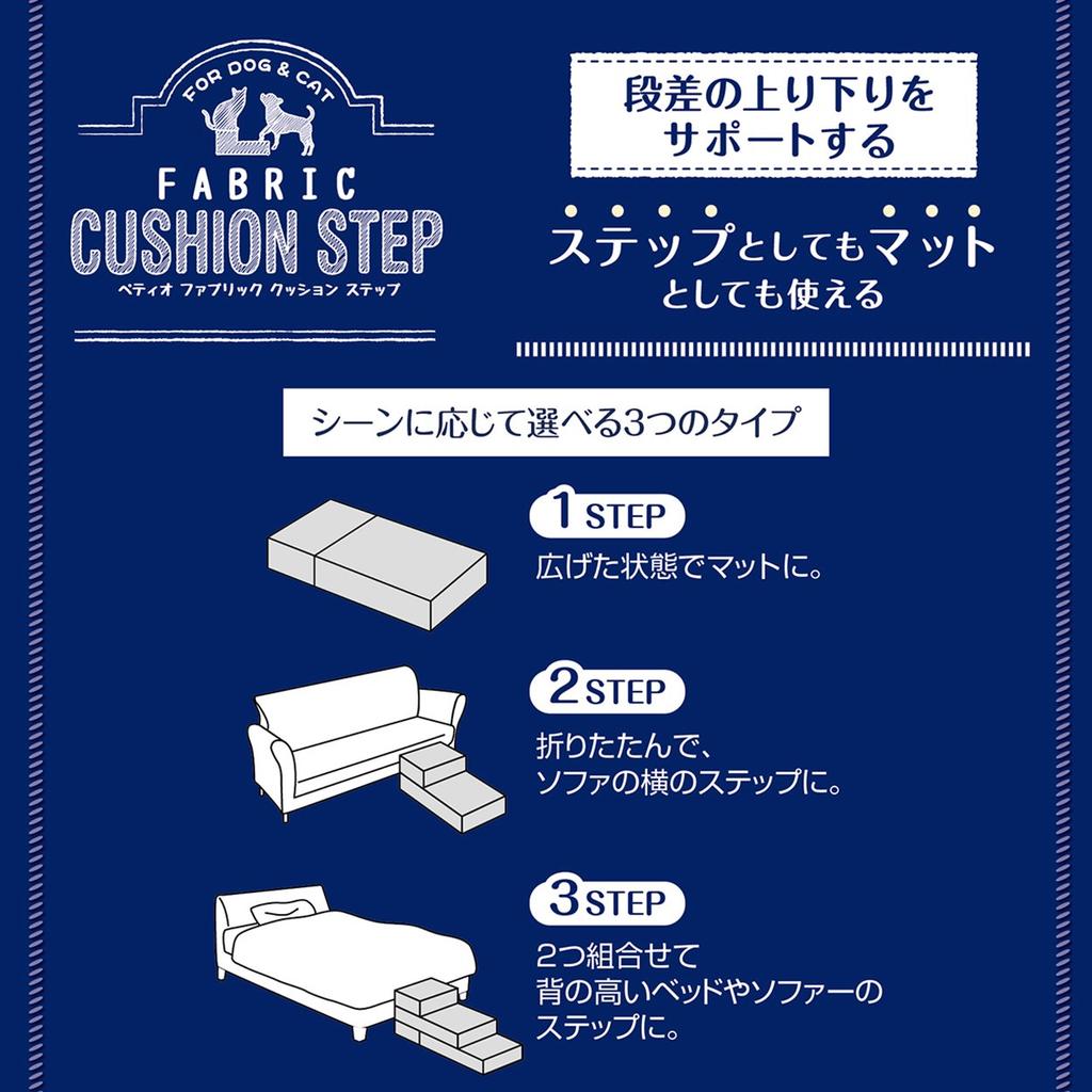 Petio Тканевая подушка-ступенька Океанский синий для питомцев