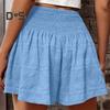 Женские летние струящиеся шорты с эластичной резинкой и высокой талией, с оборками на шнурке, мини-юбка, шорты, повседневные плиссированные эластичные спортивные шорты