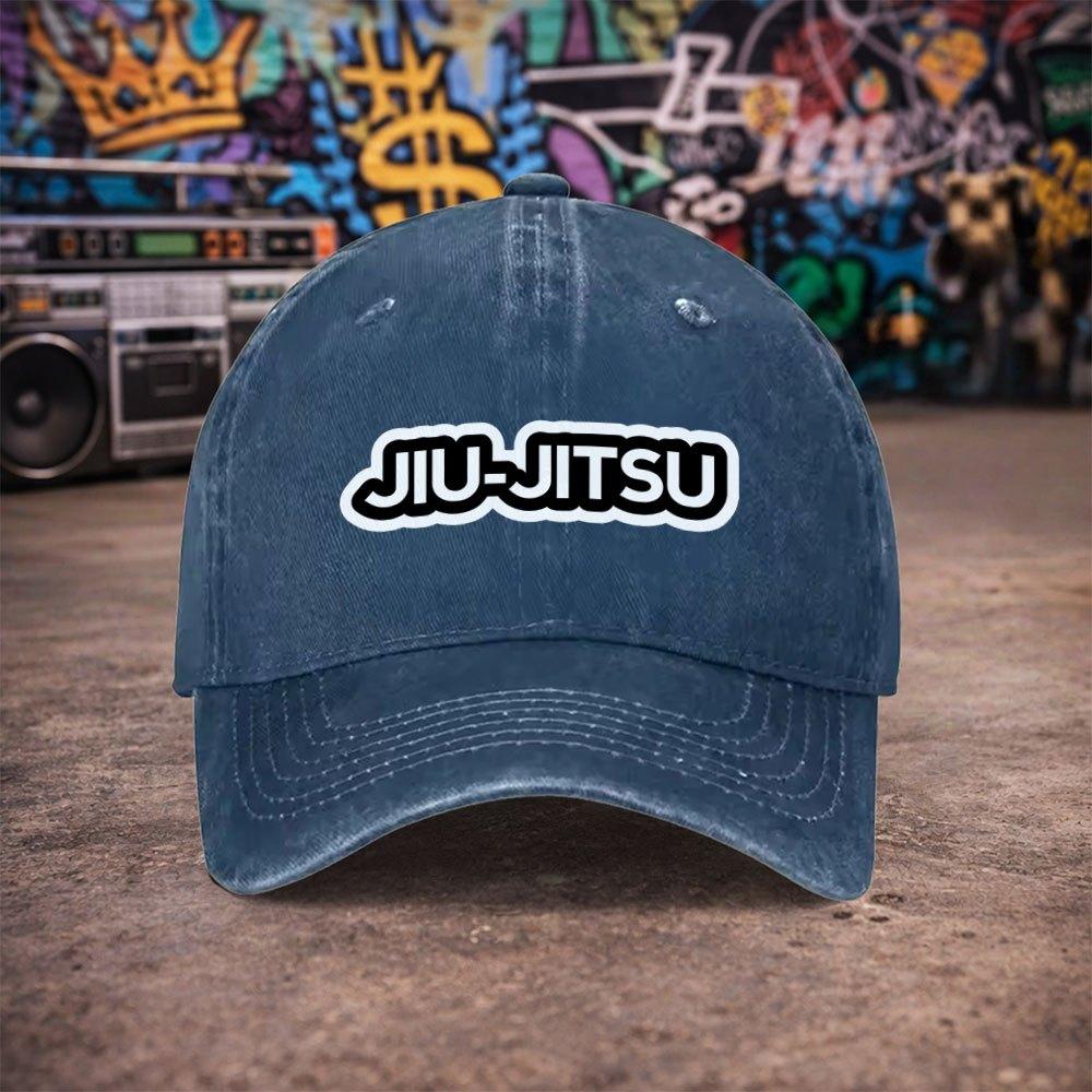 Unisex Vintage Washed JiuJitsu Baseball Cap Duckbill Hat with Fun Print Trendy Gift for Dad or Grandpa Multiple Colors