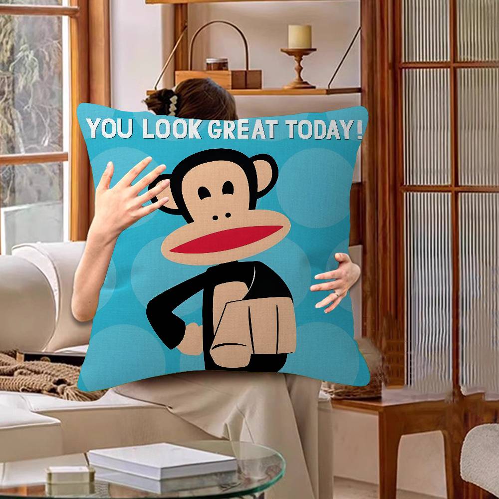 Anime PPaul FFrank Big Mouth Monkey Cushion Cover Inches Farmhouse Decor Home Throw Pillow Covers for Couch Decorations