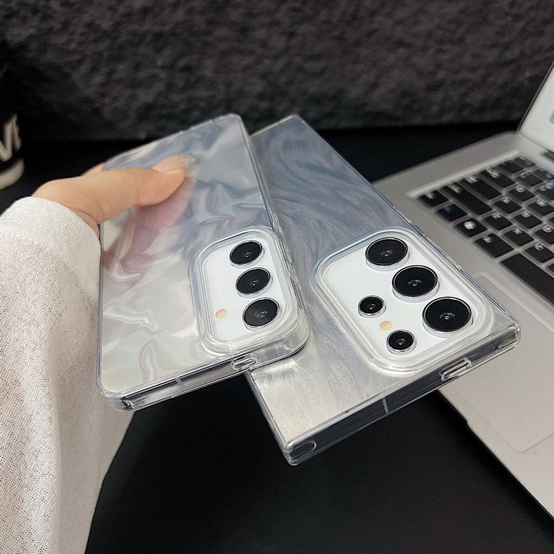 Блестящий прозрачный чехол с рисунком для Samsung S25 S24 FE S23 Ultra S22 S21 Plus A56 A16 A36 A55 A26 A54 A35 противоударный защитный мягкий чехол для телефона
