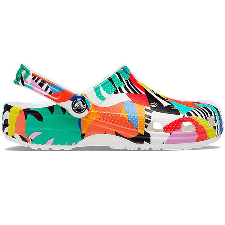 Crocs EVA Classic Resort Style Clogs Unisex Footwear Colorful White 207849-94S