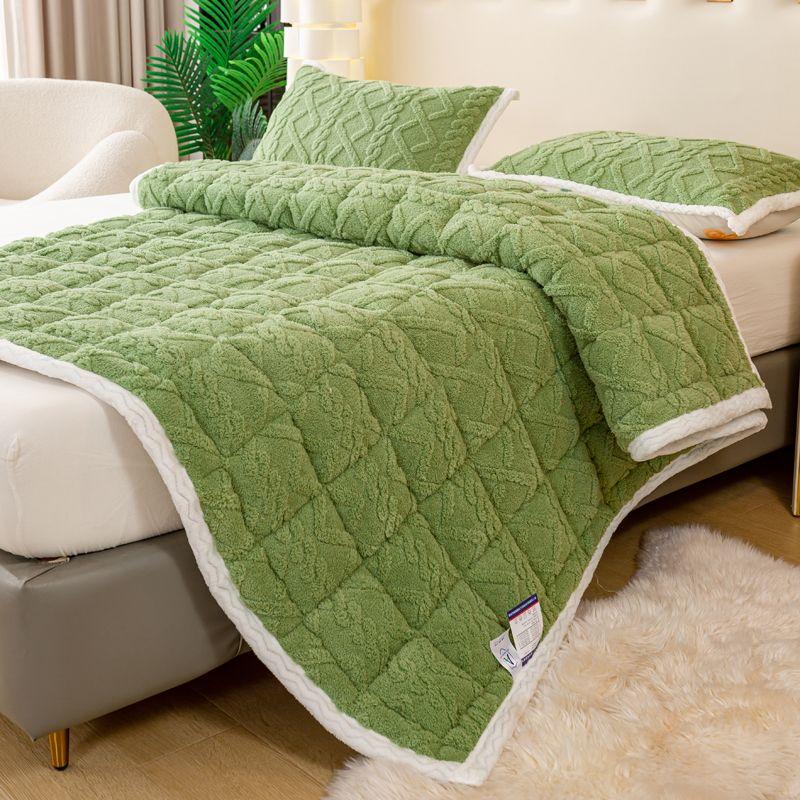 Зимний теплый бархатный матрас Tafu, мягкая подушка с бархатным одеялом, постельное белье, молочный бархатный чехол для студенческого общежития, машинная стирка