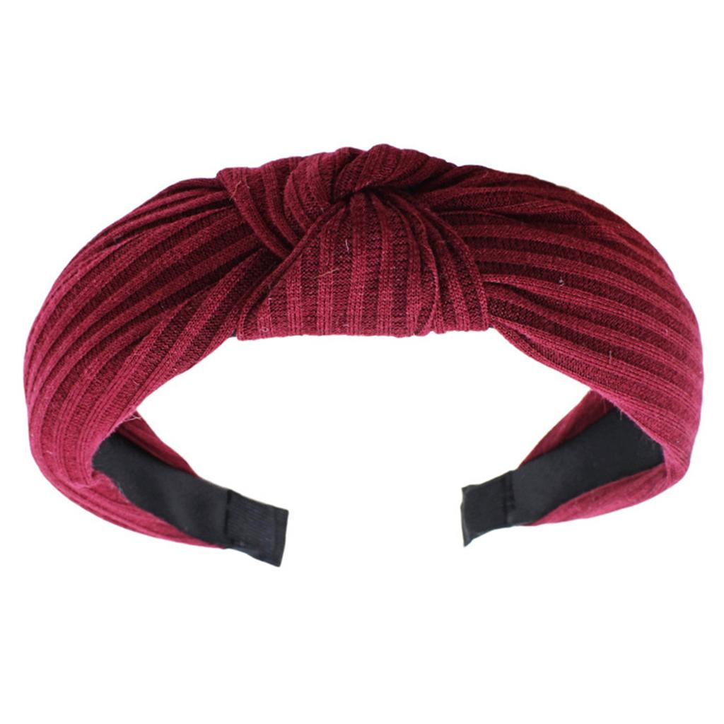 Knotted Headband for Women Fashion Knitted Fabric Hairhoop High Skull Wide Headband for Face Washing and Daily Skincare