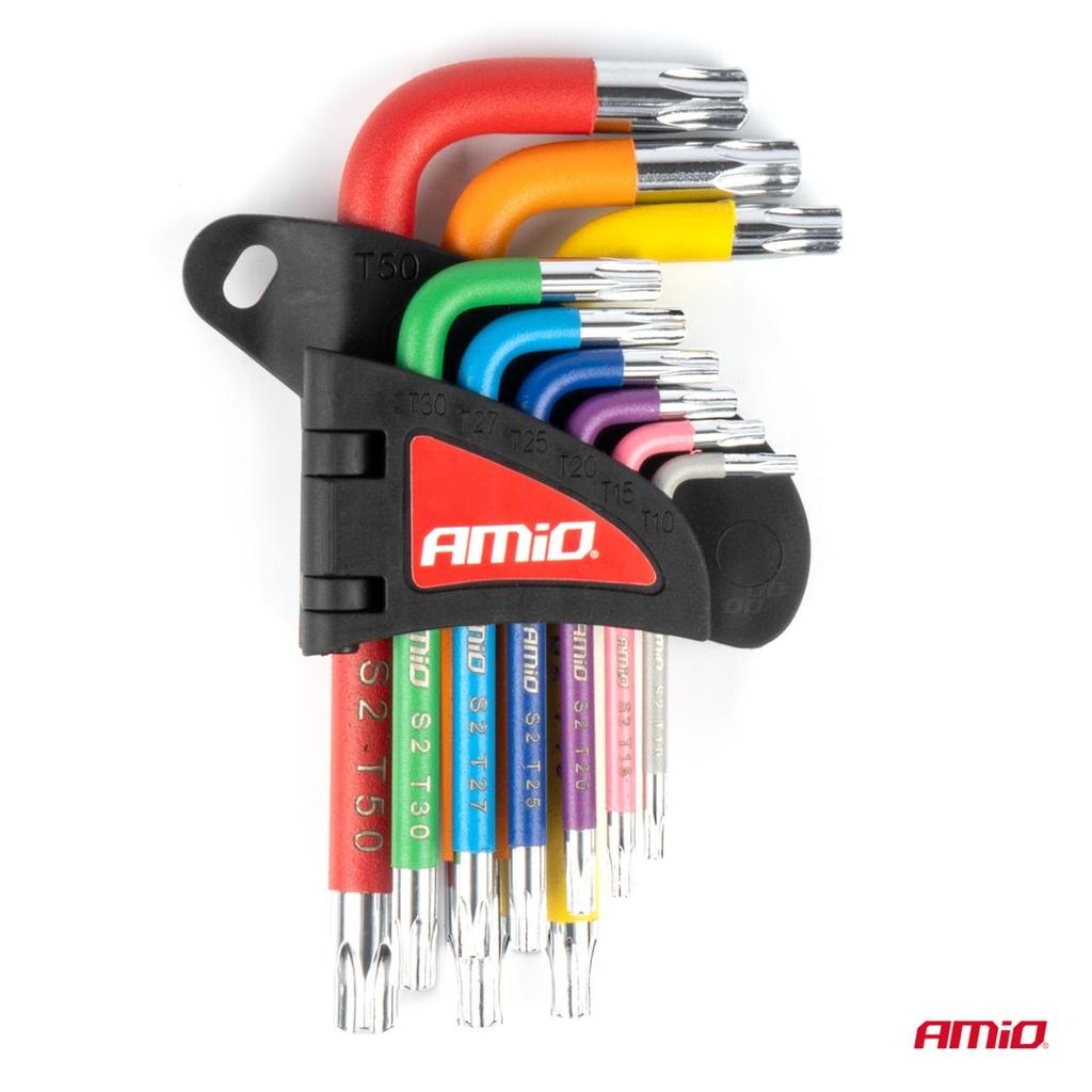 Short Torx Keys Set 9 Pcs S2 Amio-04300