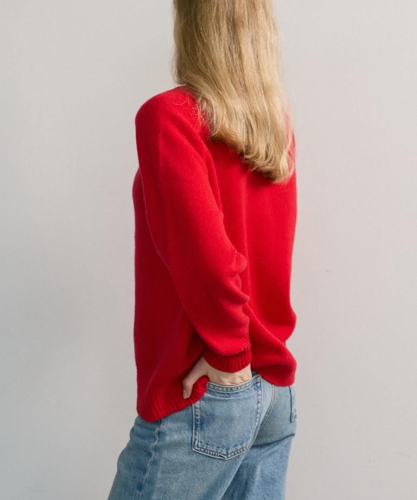 SHINE ON YOU 100% Rws Extra Fine Merino Wool Raglan Knit_Red