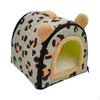 2 In 1 Foldable Pet House Cat Bed Semi Enclosed Convertible Hideaway Suitable for All Seasons with