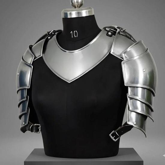 Handmade Medieval Arm Armor Set Gauntlets Pauldrons LARP Cosplay Costume