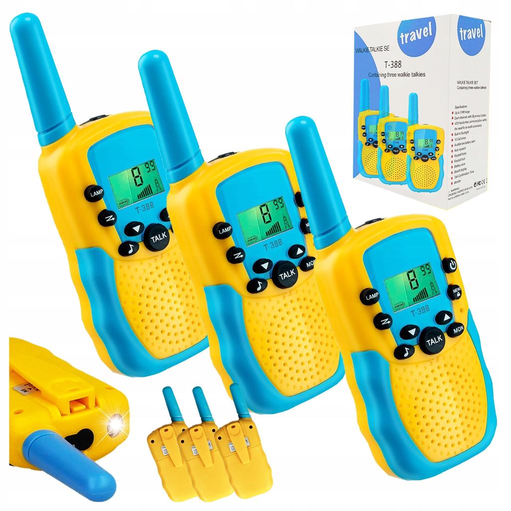 [PACZA] Walkie Talkie Set for Kids 3pcs Blue/Yellow Z3004N