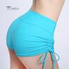 Global Selling Women Solid Color Bikini Bottom Side Pleated Bandage Swim Shorts