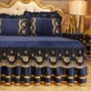 Luxury Velvet Quilted Bedspread Queen King Size Thick Plush Lace Embroidery Short Bed Skirt No Pillowcase