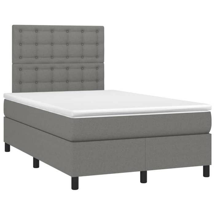Maison Exclusive - Sommier à lattes de lit avec matelas gris foncé 120x190cm tissu