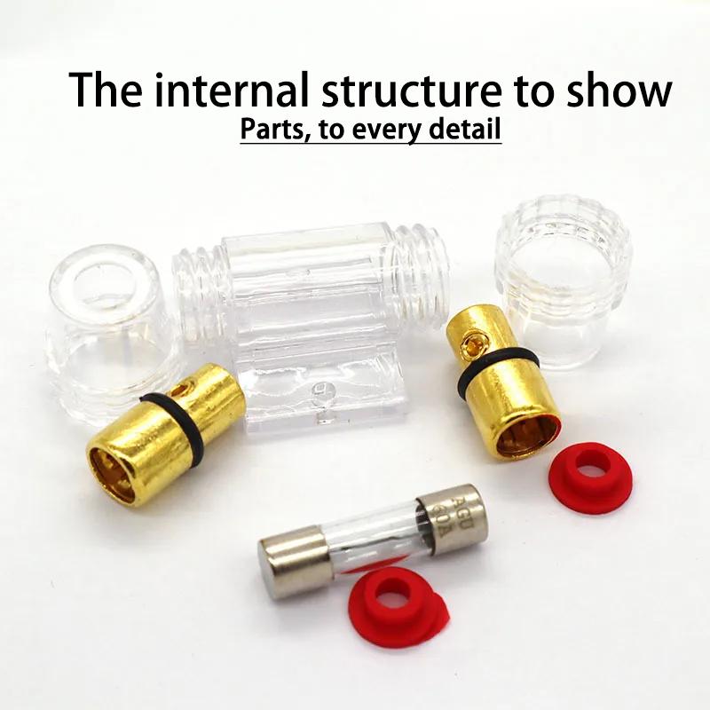 60AMP Transparent Fuse Holder Block DC 12V~24V Car Audio Refit Fuse Holder Gauge Car Audio Amplifier Circuit Breaker Inline Fuse
