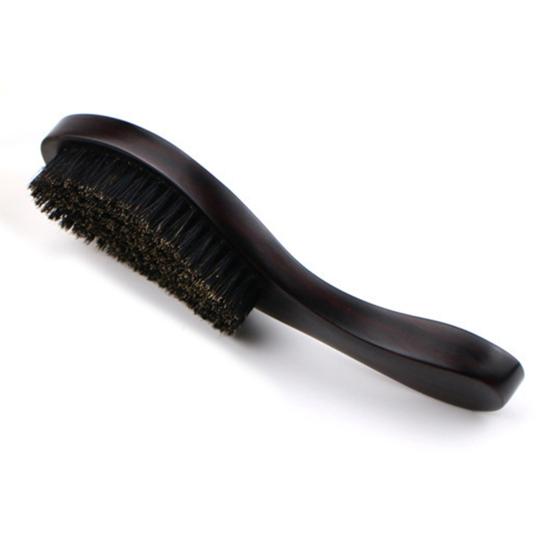 Men Beard Brush with Ergonomic Handle Nylon Boar Bristle Curved Wave Beard Straightener Brush Home Salon Men Mustache Grooming Styling Tools