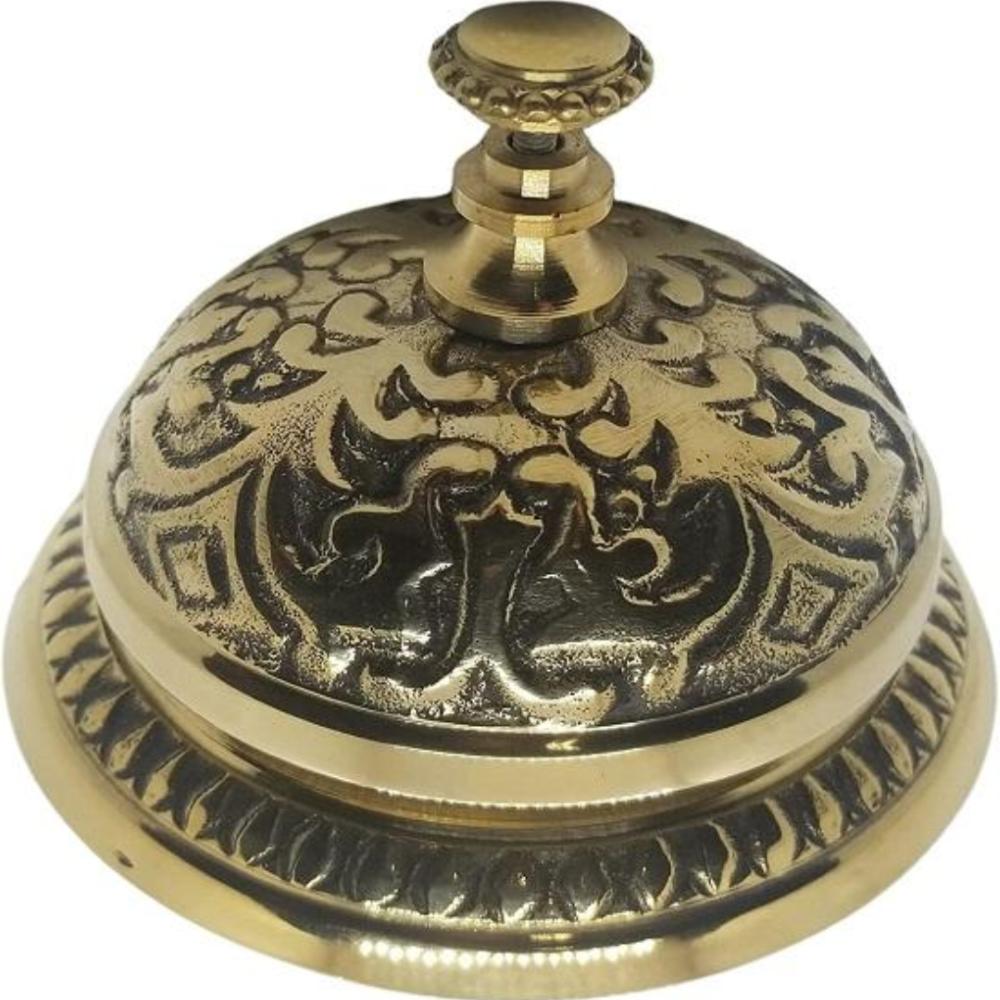 Nautical Brass Antique Table Bell – 10.16 CM Solid Brass Vintage Desk Bell