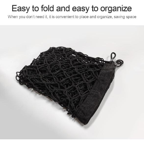 Hanemia Car Rear Cargo Net, Adjustable Elastic Storage Organizer Net, Trunk Cargo Storage Net, Universal Fit For Car, Vehicle, SUV (35.4" X 11.8")