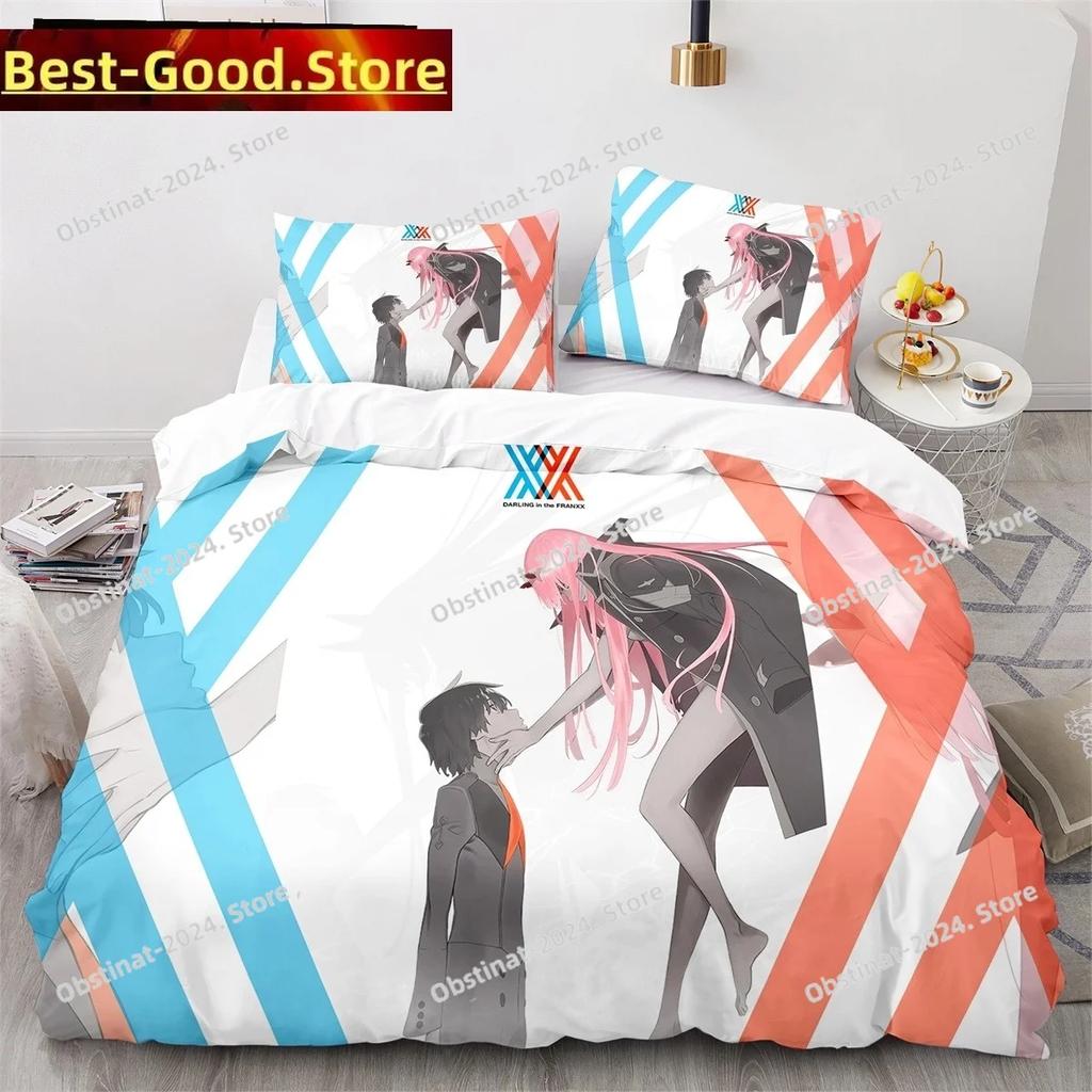 Darling In the Franxx Аниме Комплект постельного белья Пододеяльник Полный Queen King Размер Наволочка Постельное с принтом Взрослый Детская Спальня Односпальный Twin