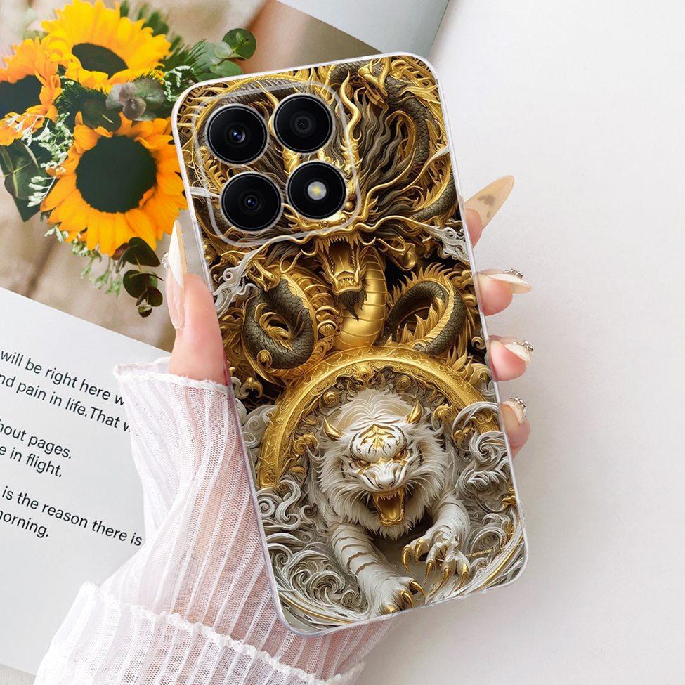 For Honor X8a 4G Case Transparent Cute Cat Fashion Butterfly Funny Painted Casing CRT-LX1 CRT-LX2 CRT-LX3