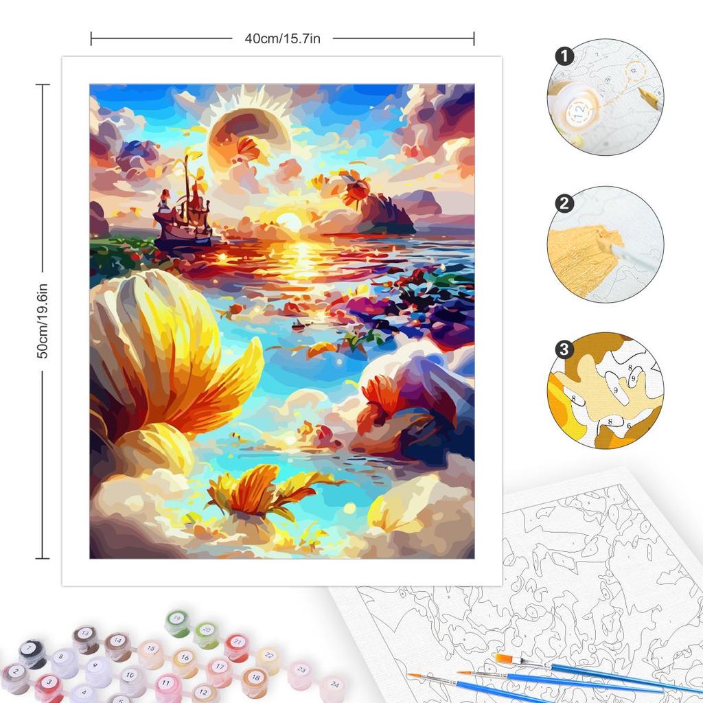 RUOPOTY Diy Paint By Number For Adults Canvas Rose Flowers Kits Acrylic Easy Painting By Numbers For Wall Home Decor 40x50cm