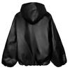 Spring Autumn High Street Black Color Pu Leather Coat Men's Casual Loose Zipper Hooded Jackets Oversized