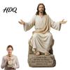 Jesus Blessing Statue Open Arm with Bible Verse Base Resin Spiritual Home Decoration Christian Figurine Inspirational Religious Sculpture for