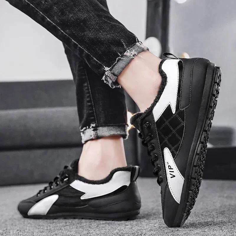 Мужские ботинки новые зимние тапочки теплые мужские туфли водонепроницаемые нескользящие плюшевые кроссовки мужские теннисные туфли ботинки мужские кроссовки зимние