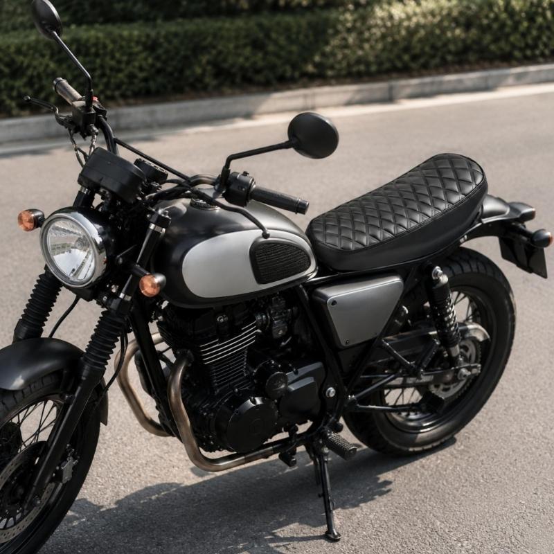Quilted Motorcycle Seat Cushion, Complete Replacement with Stitched Edge for X160 X260 Daily Commuting, Recreation, and Custom Bike Builds