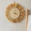 Бесшумные часы Рустикальные не тикающие Деревянные Плетеные вручную Часы Декор для гостиной