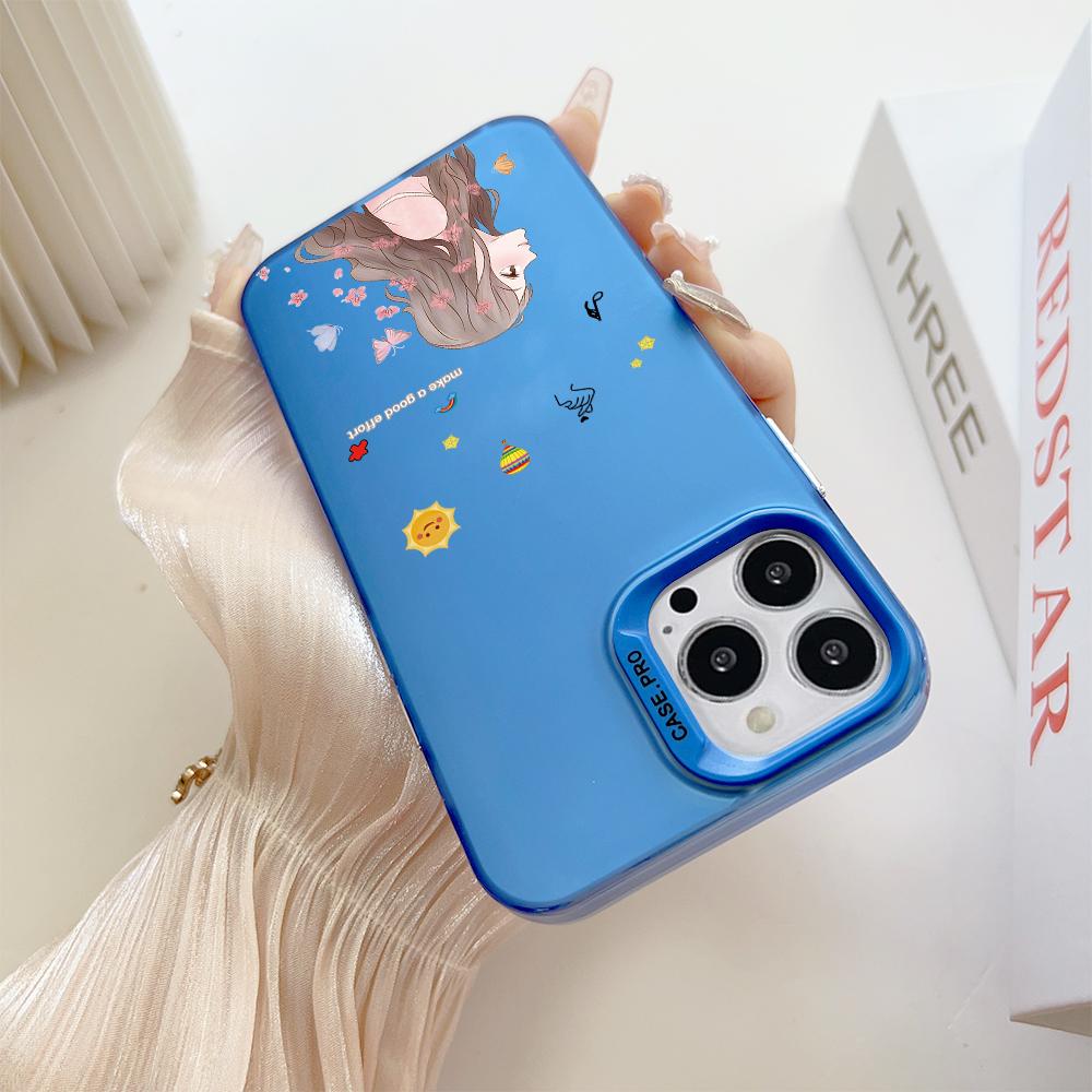 Модный красочный серебристый двусторонний чехол для телефона, мягкий край, жесткий чехол, полная защита, противоударный чехол для телефона для Samsung A16 A55 Xiaomi Redmi 14C Poco C75