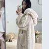 Женская ночная рубашка из кораллового флиса, женская зимняя милая пижама принцессы, халат, утолщенная фланелевая пижама с капюшоном, женская домашняя одежда, платье