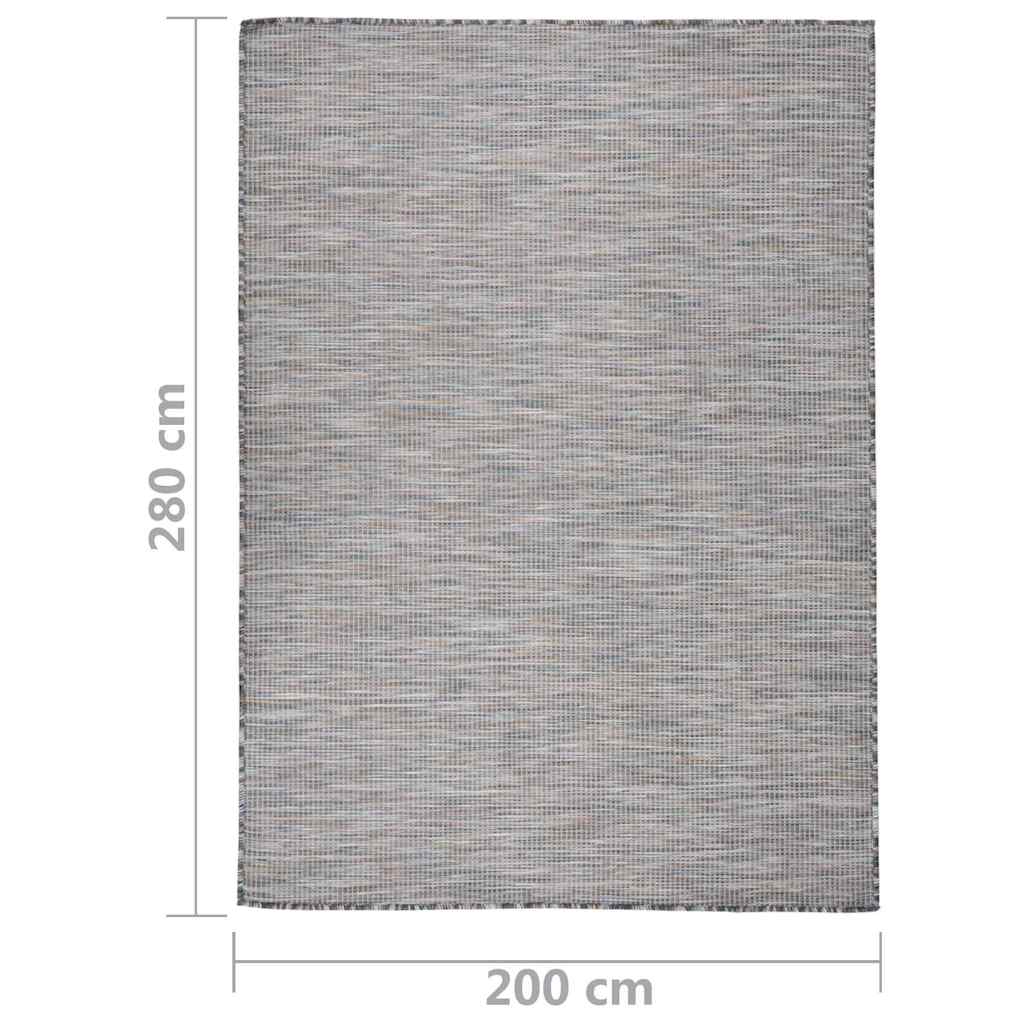 vidaXL Outdoor-Teppich Flachgewebe 200x280 cm Braun und Blau