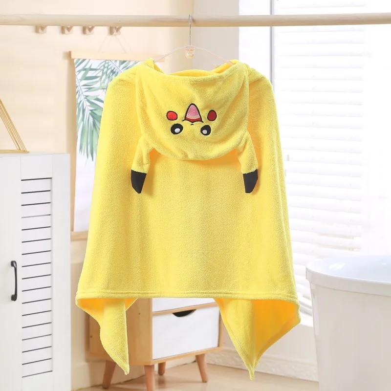 МОДНОЕ банное полотенце для детей, накидка с капюшоном, впитывающий детский халат с капюшоном, детское банное полотенце из кораллового флиса с рисунком для детей