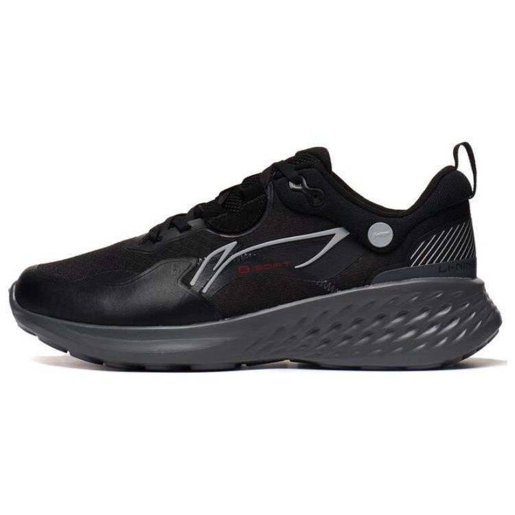 Li Ning Soft Element Скользкие, износостойкие, дышащие низкие спортивные повседневные кроссовки Мужские Черные AGLT007-2