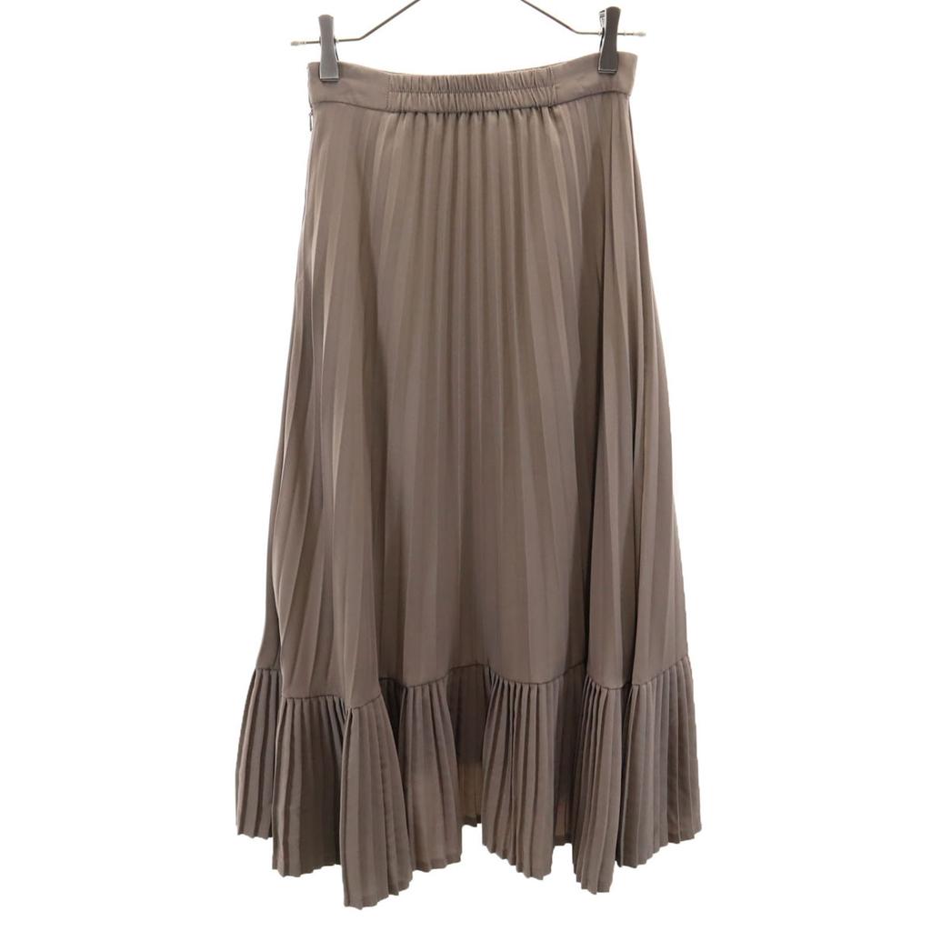 SNIDEL Long Length Irregular Pleated Skirt Gray Women Used