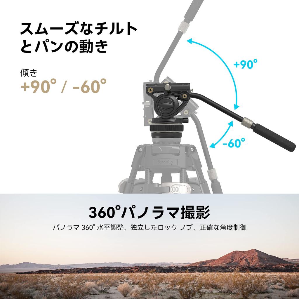 Жидкостная видеоголовка SmallRig с регулируемой бесступенчатой быстросъемной площадкой для Manfrotto и DJI RS 3, плоское основание и регулируемая максимальная нагрузка для DSLR