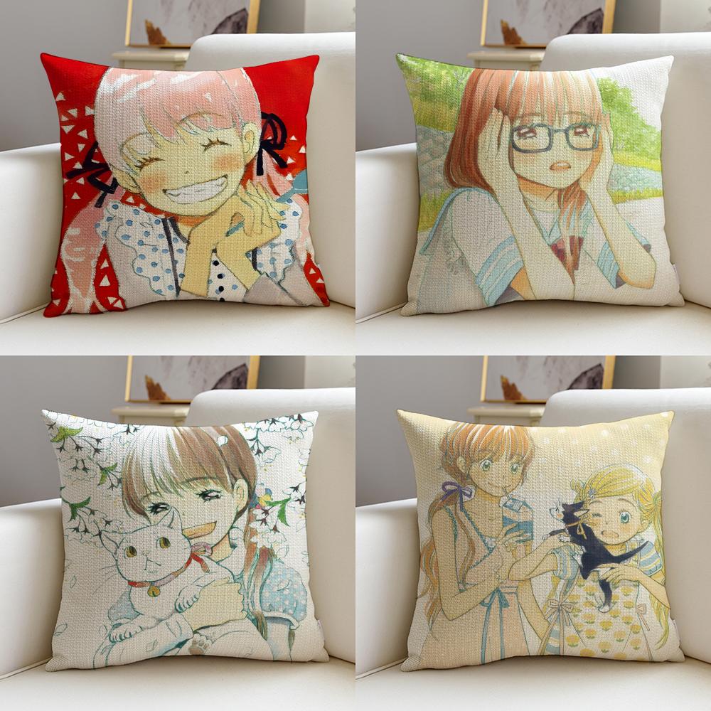 Gentle 33gatsu no LionS Cushion Cover Breathable and skinfriendly linen pillowcase square removable and washable cushion