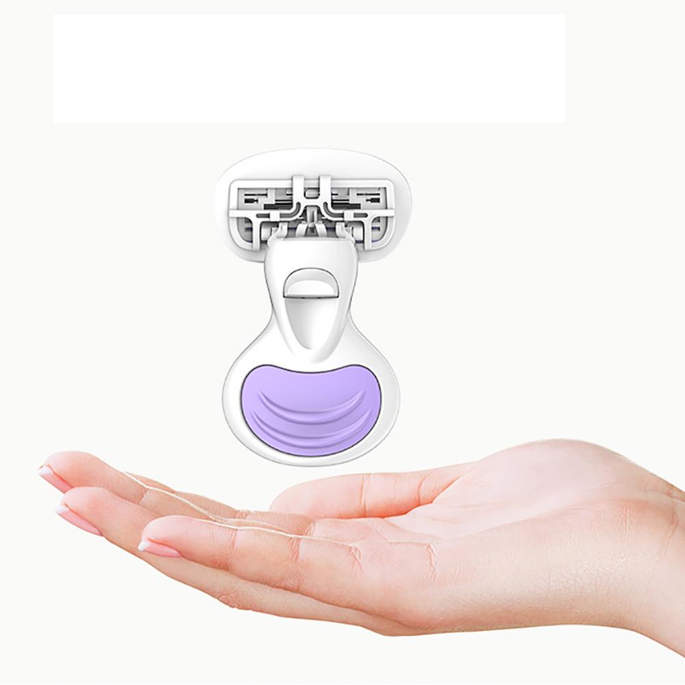 Эпилятор с маленьким корпусом, нож для бритья, 1 шт., женская бритва, 4 слоя лезвий, женский нож для удаления волос, ручная легкая бритва с мылом