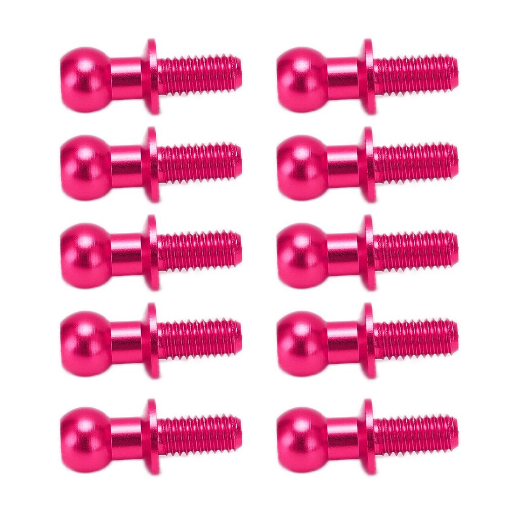 10pcs Metal Ball Head Screw Link Rod Shock Absorber End for Tamiya TT01 TT02 RC CarPink
