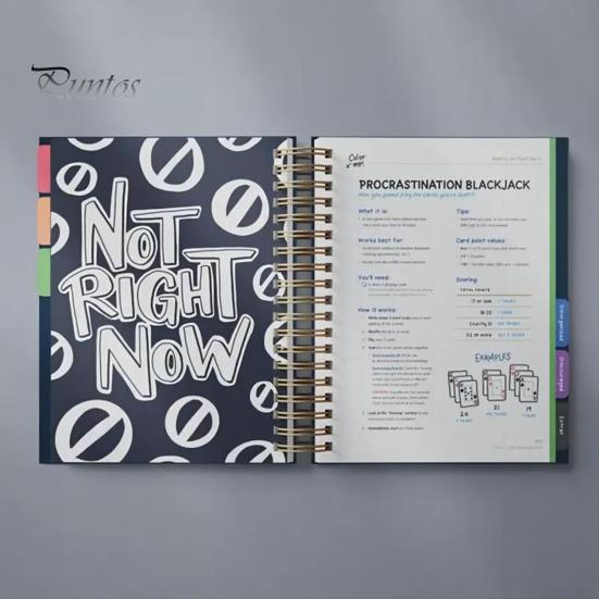 Anti-Planner Notebook Premium White Paper Anti-Bleed Design ADHD-Friendly Daily Organizer with Comics Coloring Pages And Strategies