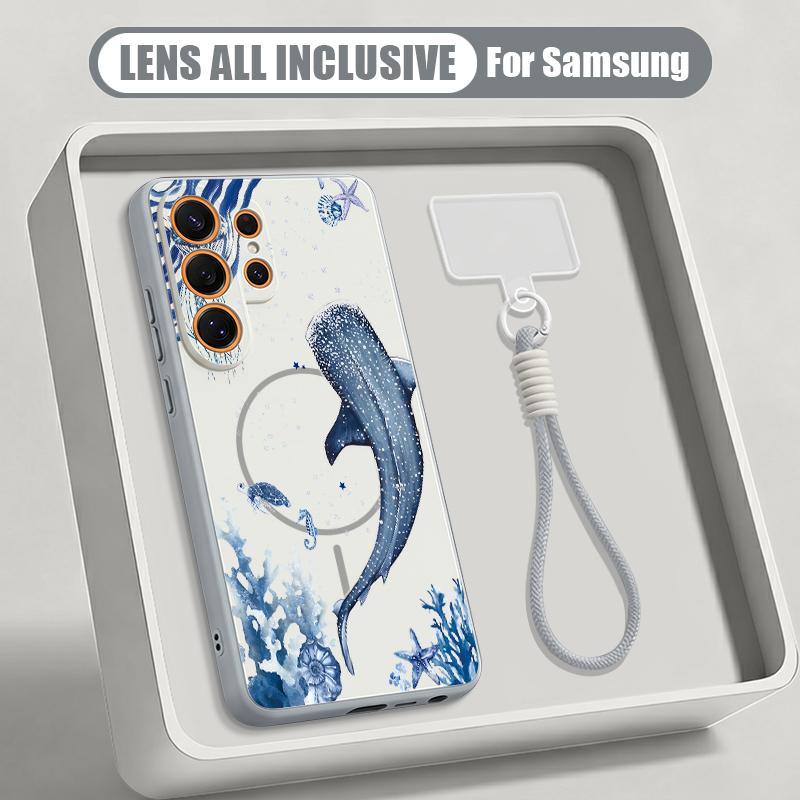 Летний чехол с морской тематикой для Samsung S26 Ultra S25 FE S24 S24 Plus A57 A37 A17 A56 A36 A16 A55 A35 A15 A54 5G Гибридный магнитный матовый чехол