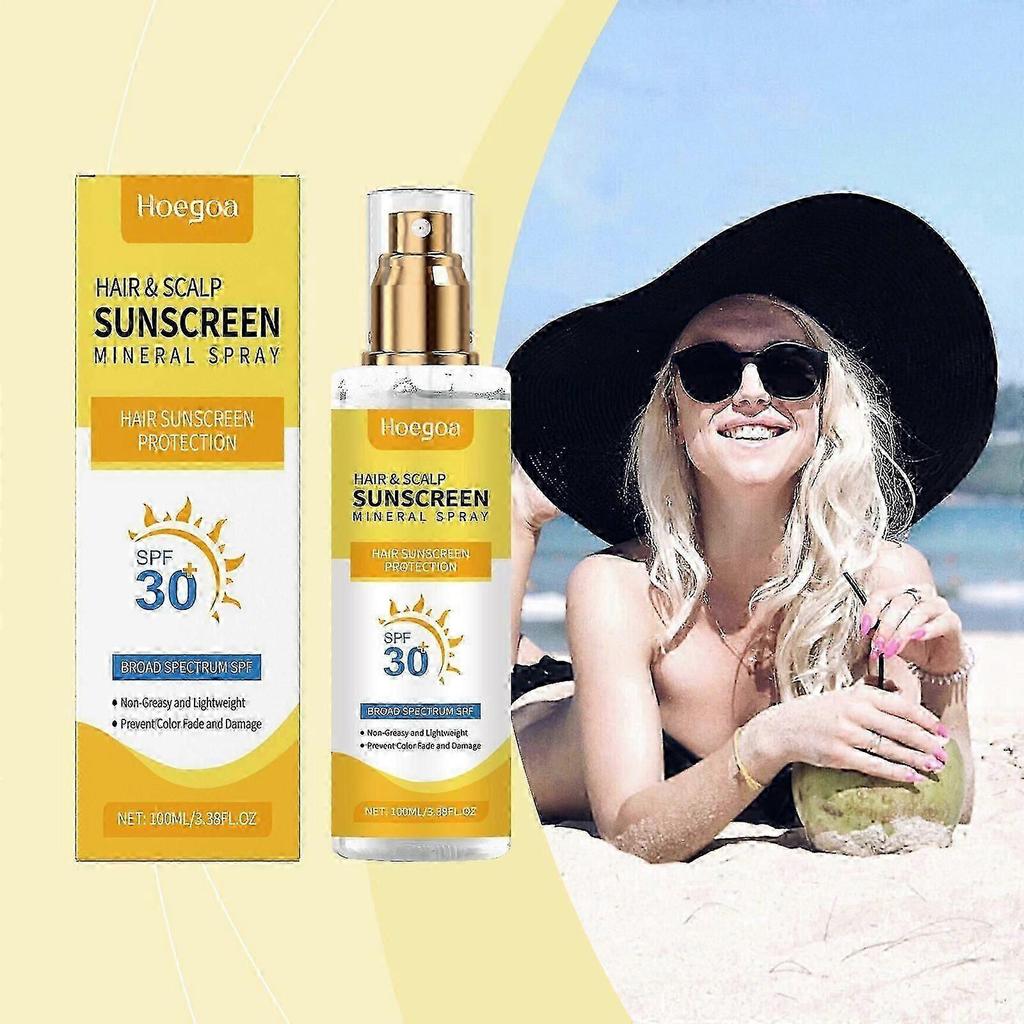 Premium SPF 30 Hair Sunscreen Spray | Non-Greasy UV Protection for Hair and Scalp | Travel-Size Scalp Sun Protection | Beach SunBlock | Scalp Sunscree