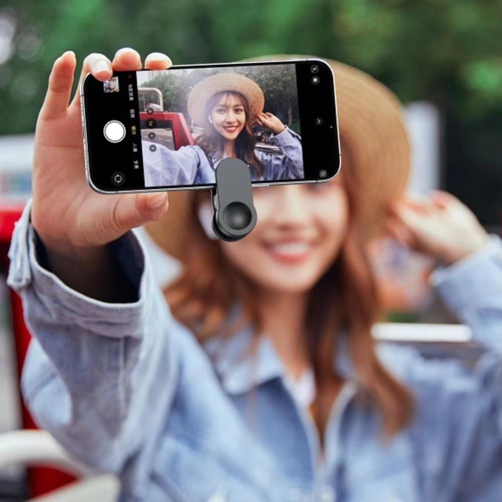 HD Lens Phone Rear Camera Selfie Mirror Portable Blind Spot Free Anti Peeping Mirror with Storage Case Clip-on