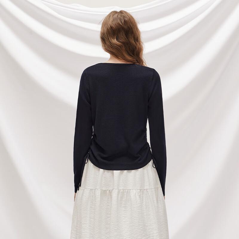 unifree American Retro Faux Two-Piece Color Block Pullover Knitted Sweater